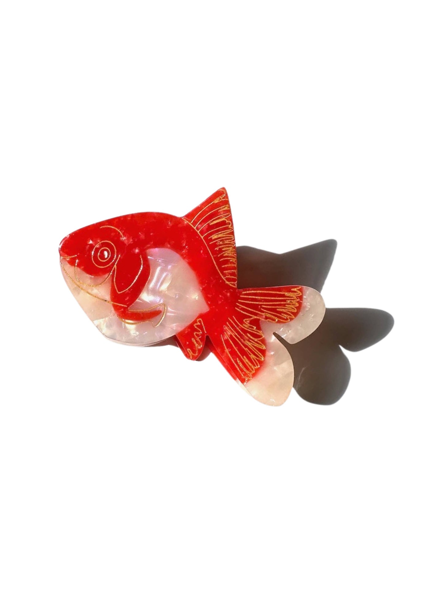 Hand-Painted Goldfish Claw Hair Clip