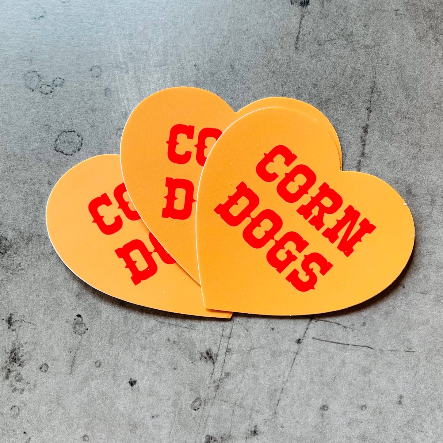 Corn Dogs Heart Sticker