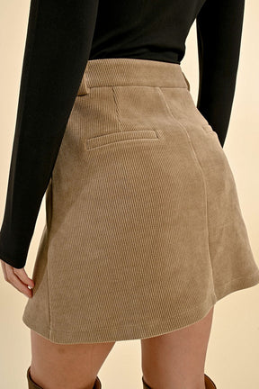 Cooper Pleated Velvet Mini Skort