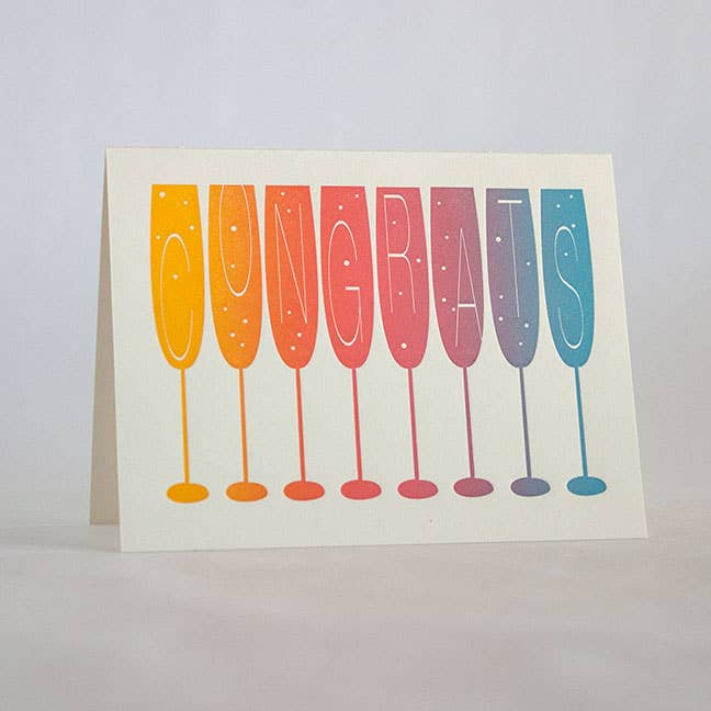 Congrats Tall Glasses Card