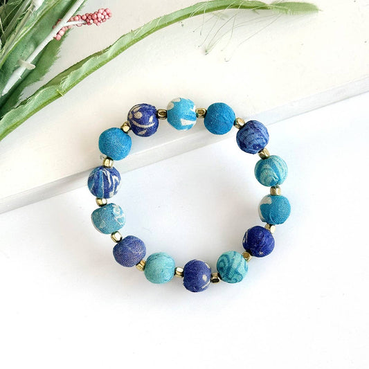 Kantha Azure Bauble Bracelet