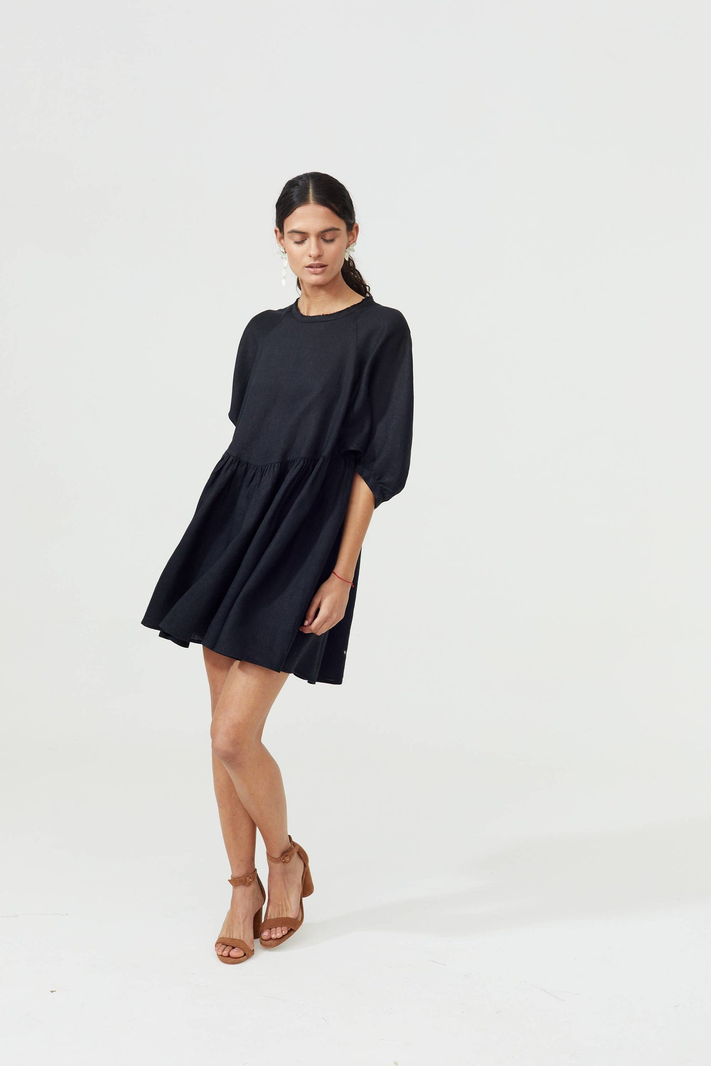 Organic Linen Black Alcala Dress