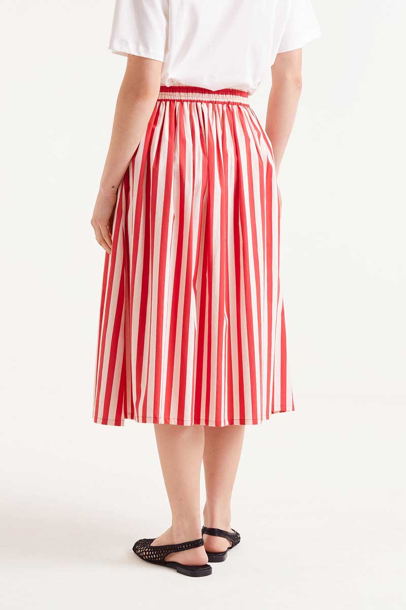 Capucine Striped Midi Skirt