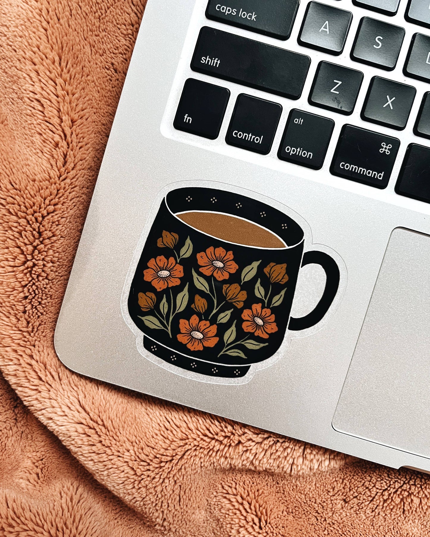 Tea Cup / Coffee Mug Floral Vinyl Sticker