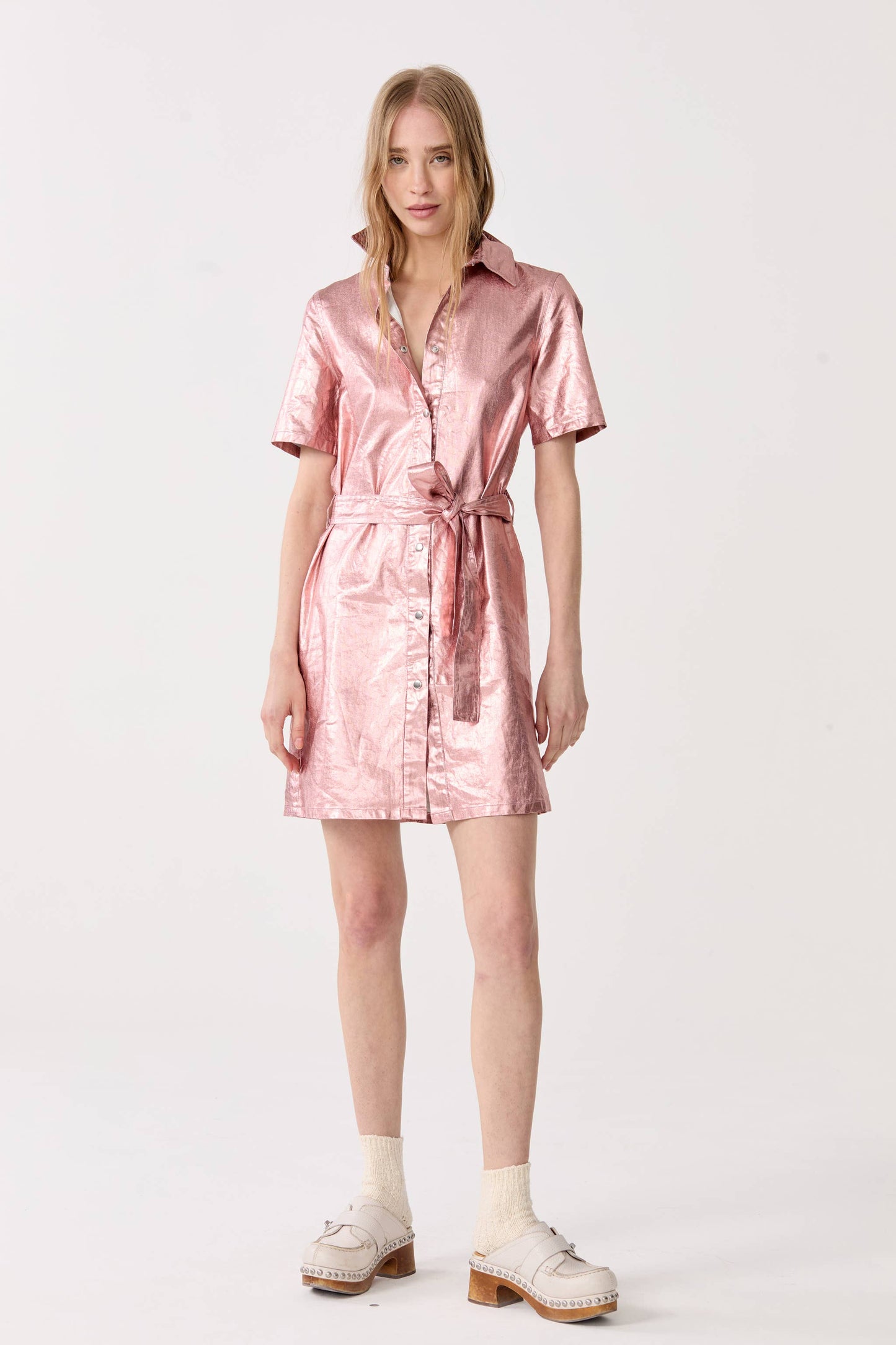 Franca Metallic Linen Dress