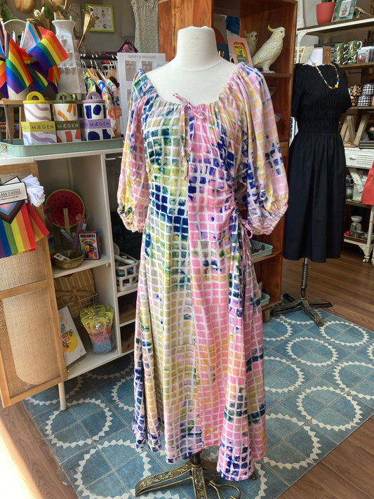 Hand Dyed Willow Dress in Running Time