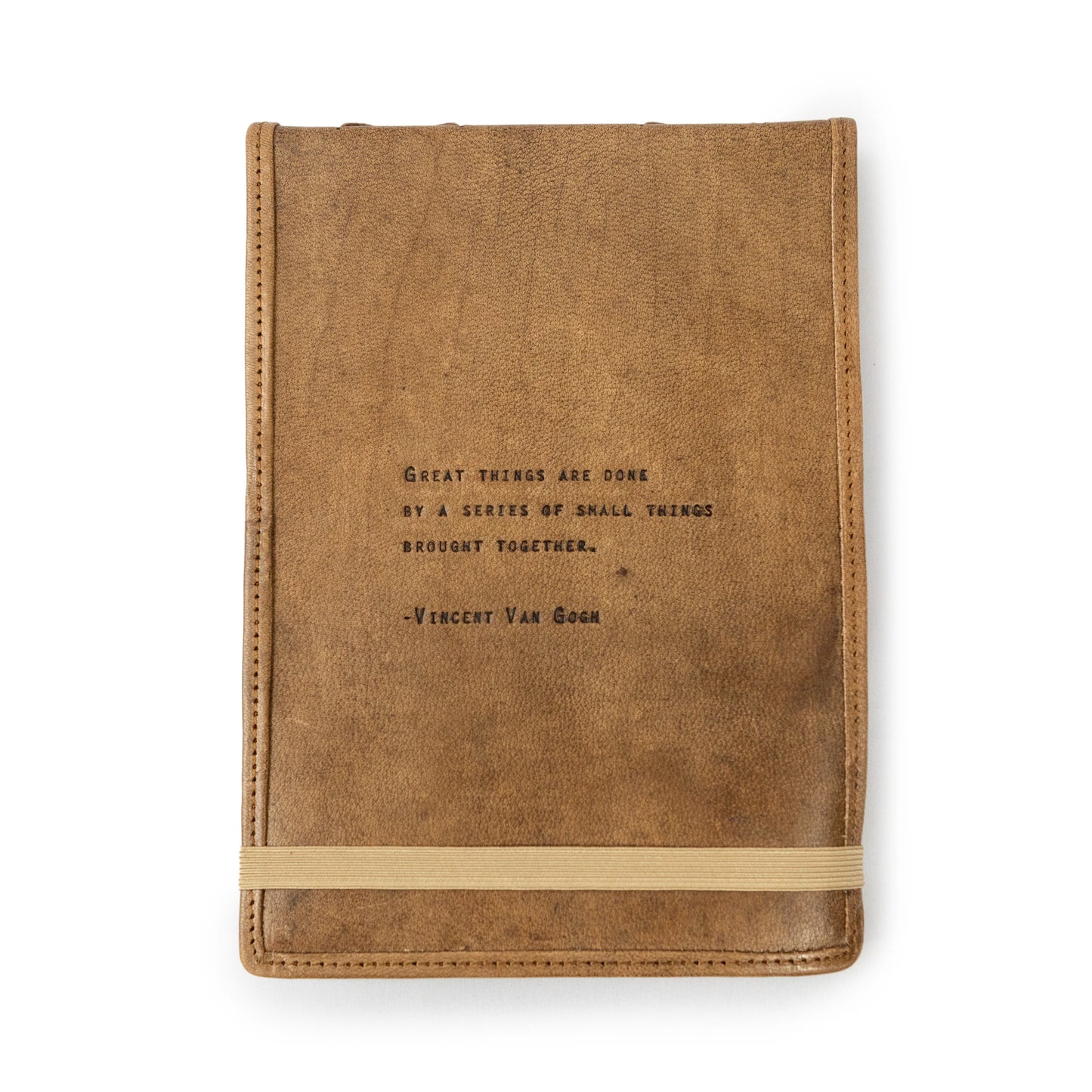 Handmade Leather Quote Journal - Large