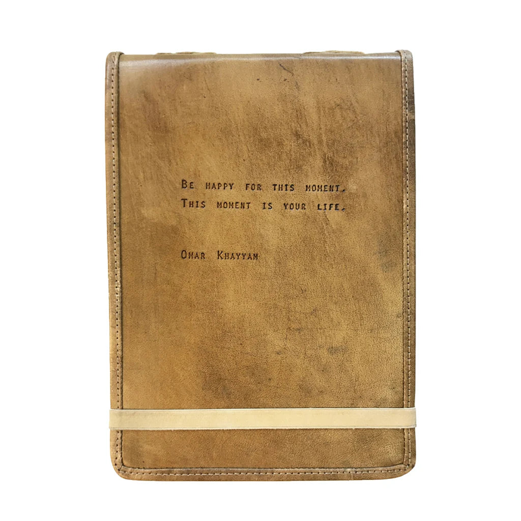 Handmade Leather Quote Journal - Large