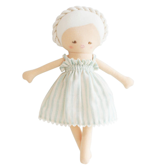 Sage Stripe Baby Daisy Doll