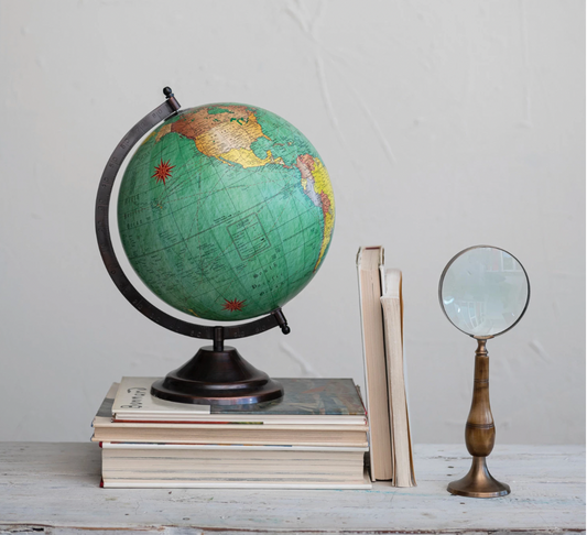 Brass & Bone Magnifying Glass on Stand