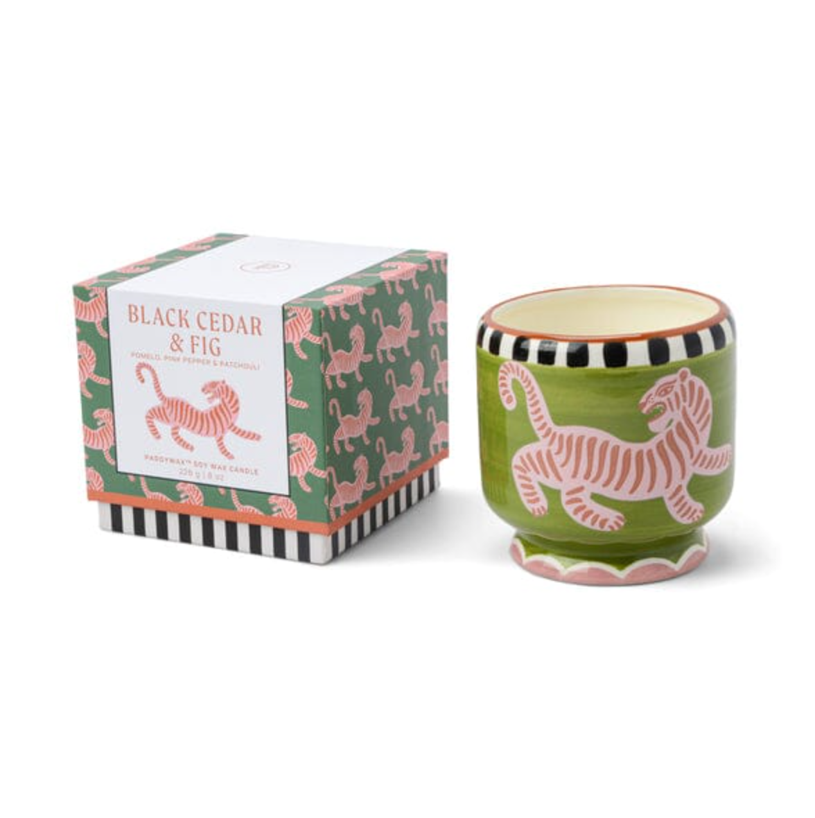 A Dopo Handpainted Ceramic Candle - Tiger