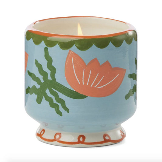 A Dopo Handpainted Ceramic Candle - Flower