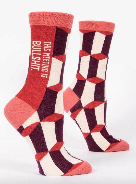 This Meeting Is Bullshit Women's Crew Socks