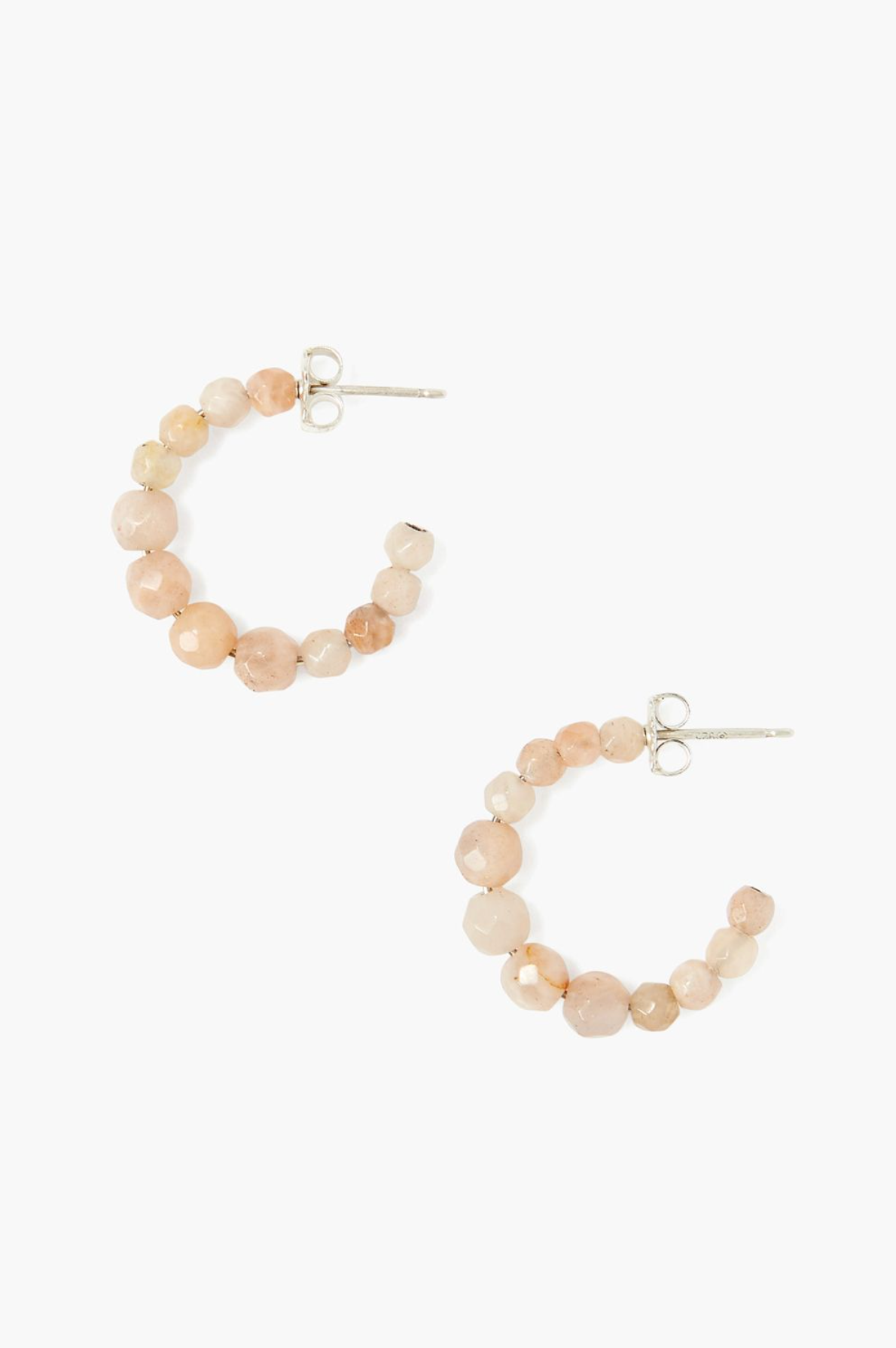 Semi-Precious Stone Graduated Hoop Earrings