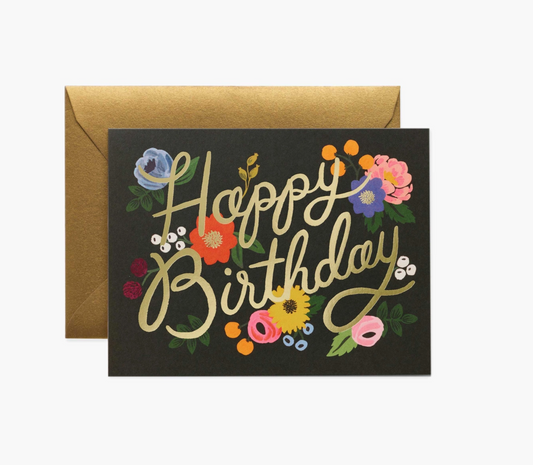 Vintage Blossoms Birthday Card