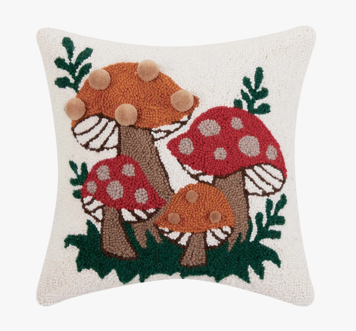 Shroomy Pom Pom Hook Pillow by Justina Blakeney