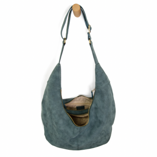 Rochelle Faux Suede Crescent Bag