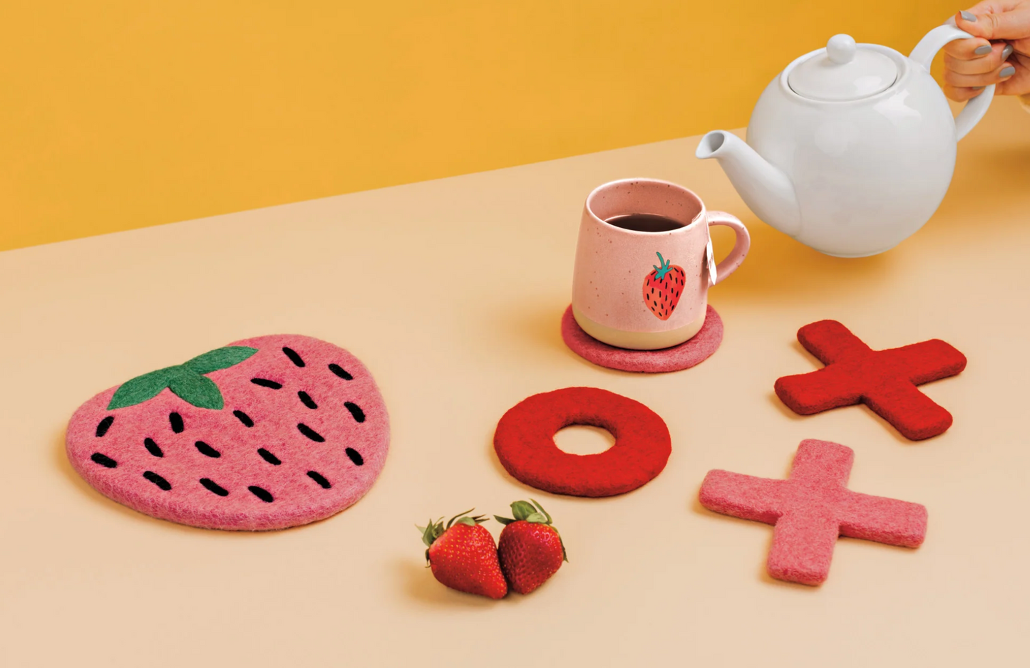 Berry Sweet Felted Wool Trivet