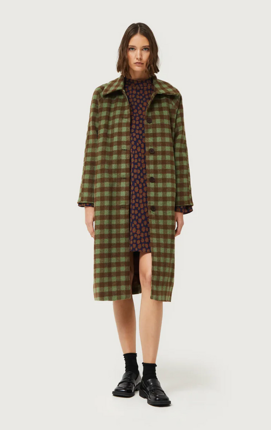 Green and Brown Plaid Coat