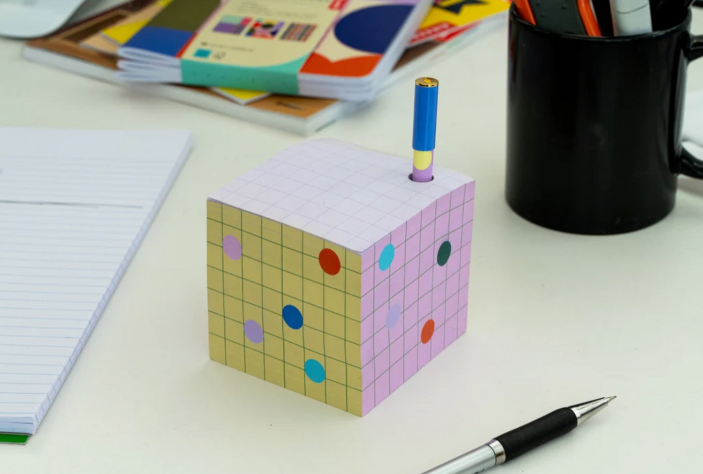 Sticky Note Block Pen Holder