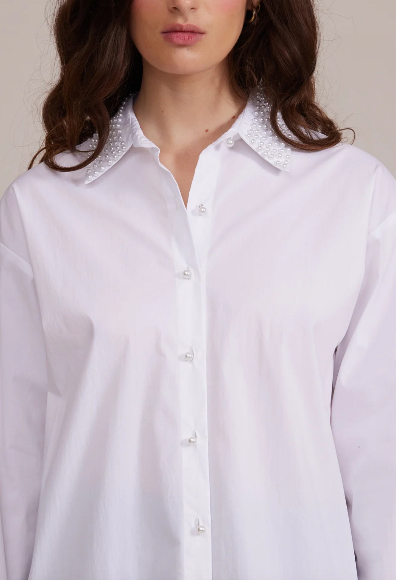 Torin Pearl Detail Button Down Top