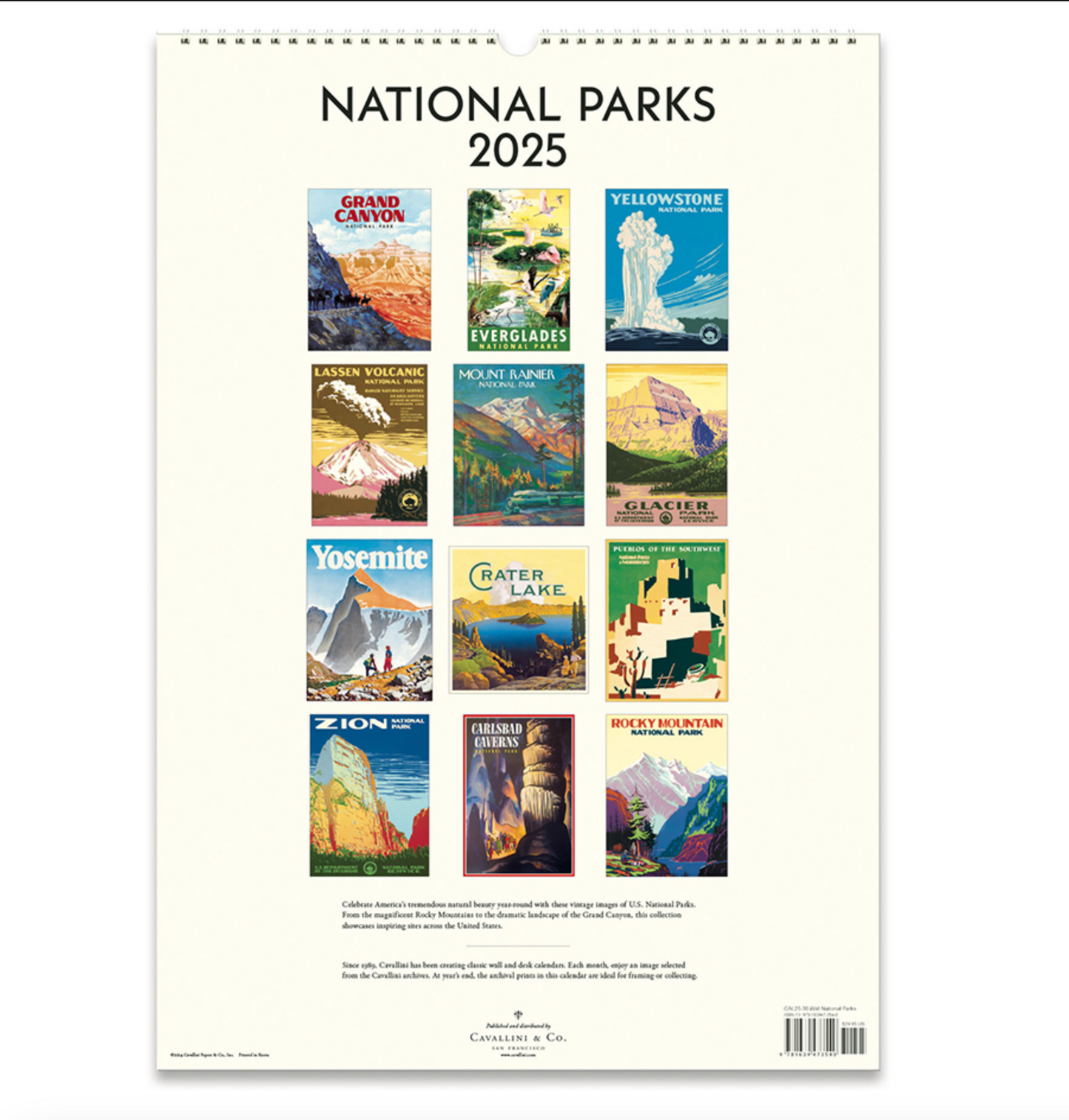 National Parks 2025 Wall Calendar