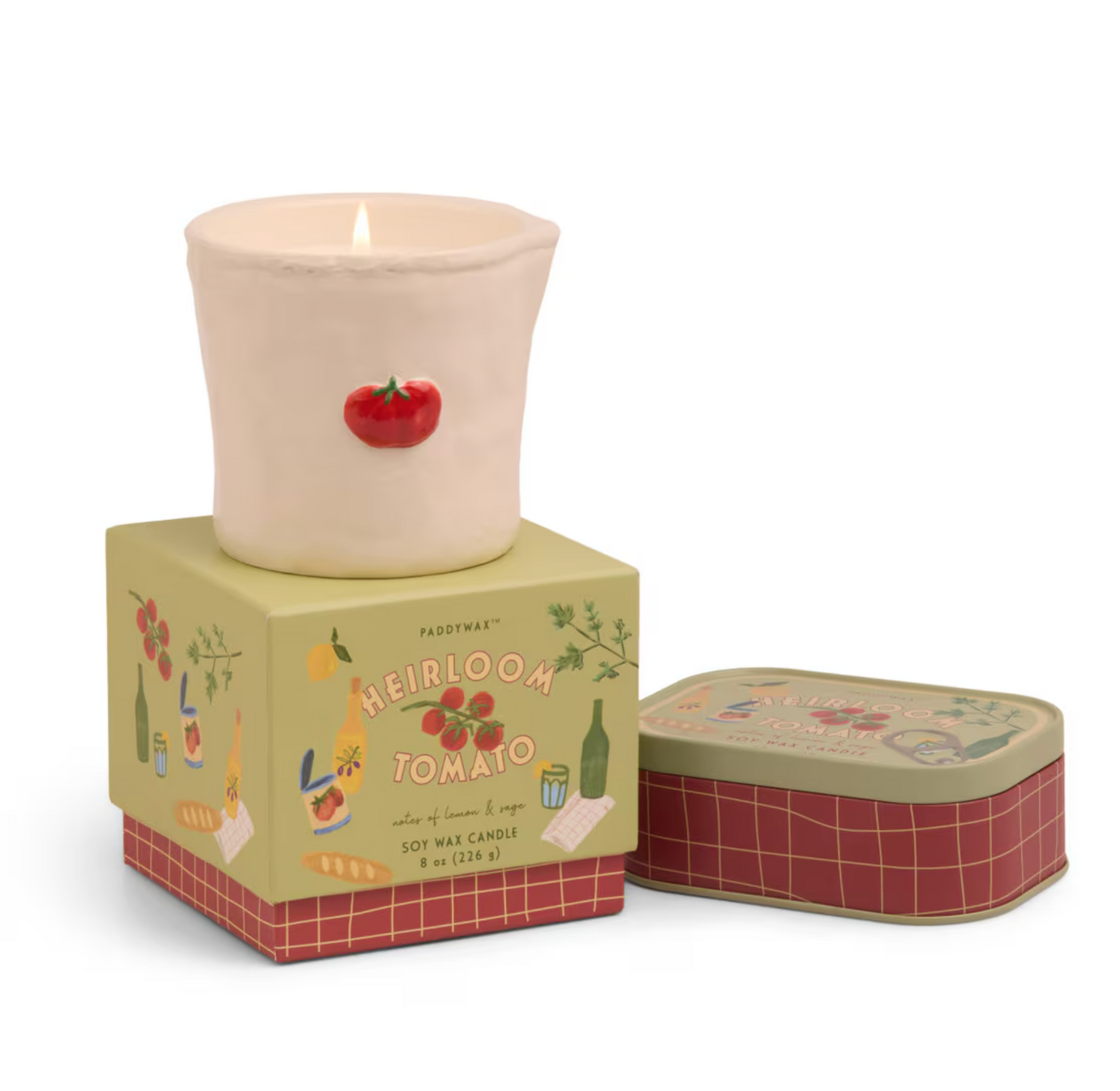 Embossed Heirloom Tomato Ceramic Candle - 8oz.