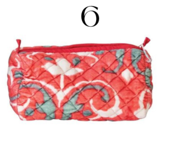 Avery Quilted Cotton Velvet Printed Zip Pouch