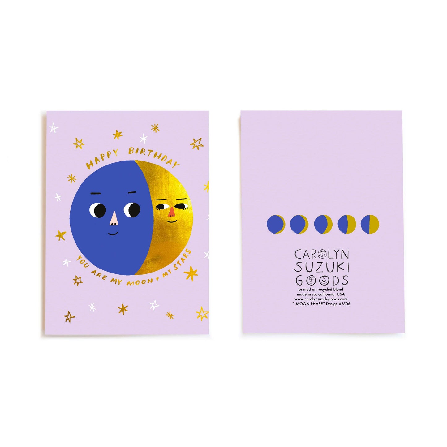 Moon Phases Birthday Card