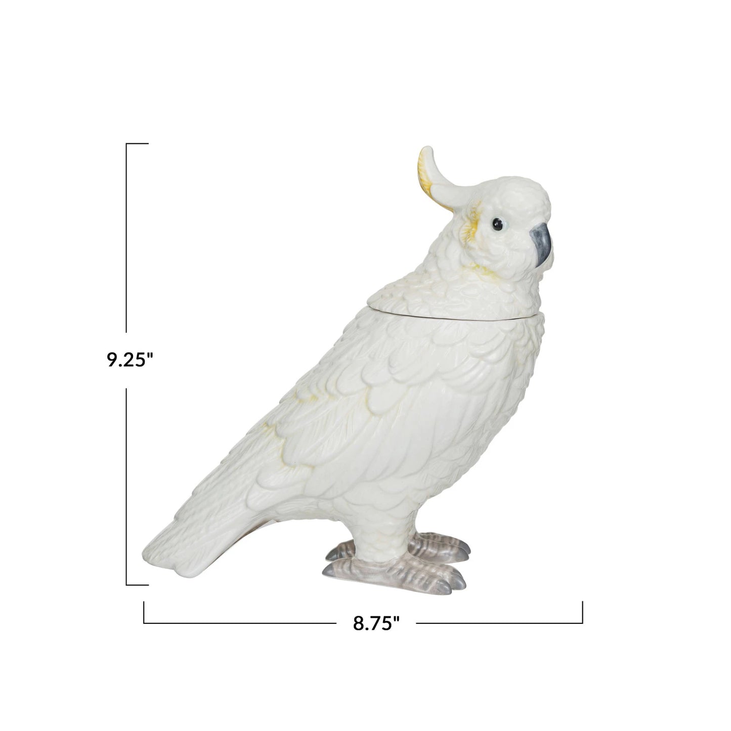 Ceramic Cockatoo Shaped Jar w/ Lid