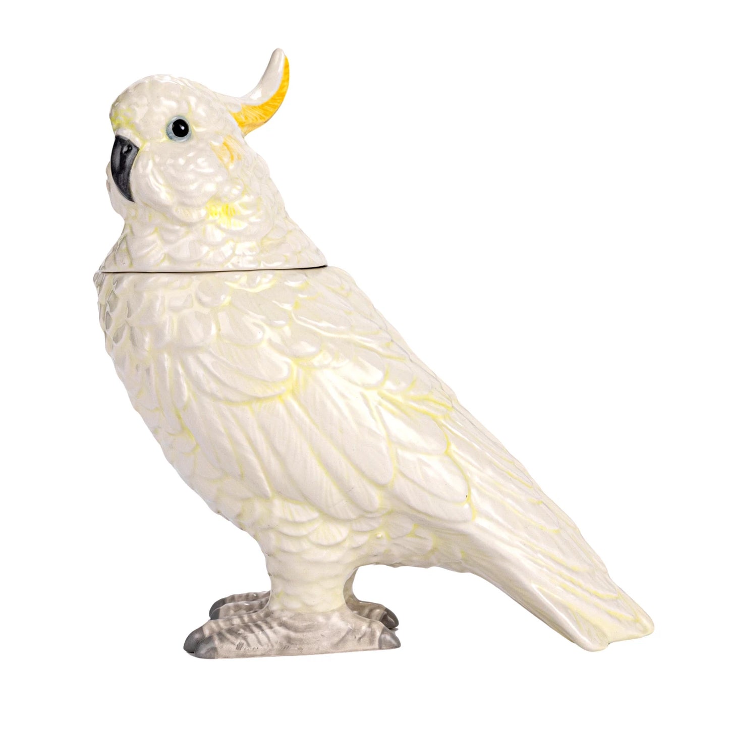 Ceramic Cockatoo Shaped Jar w/ Lid