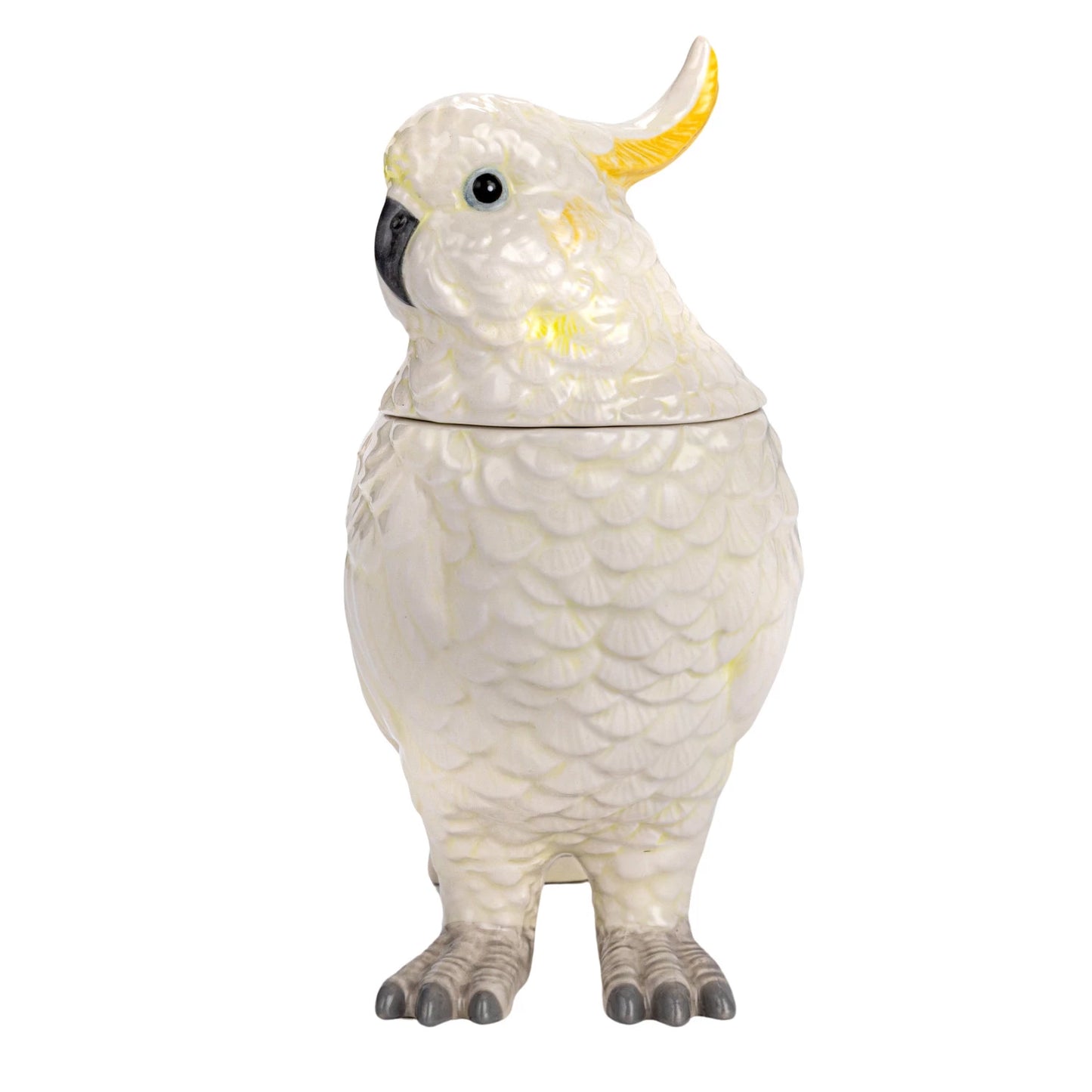 Ceramic Cockatoo Shaped Jar w/ Lid