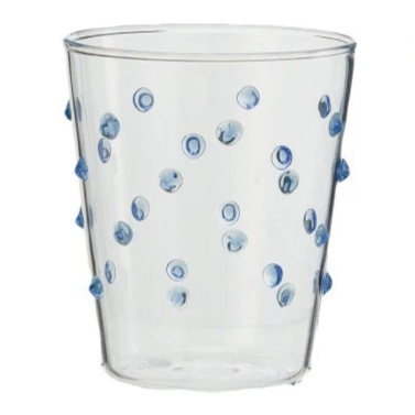 Raised Dots Handmade Drinking Glass