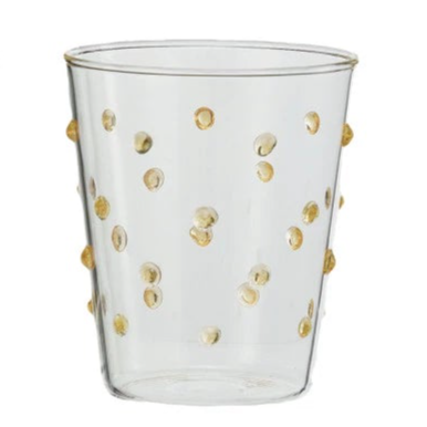 Raised Dots Handmade Drinking Glass