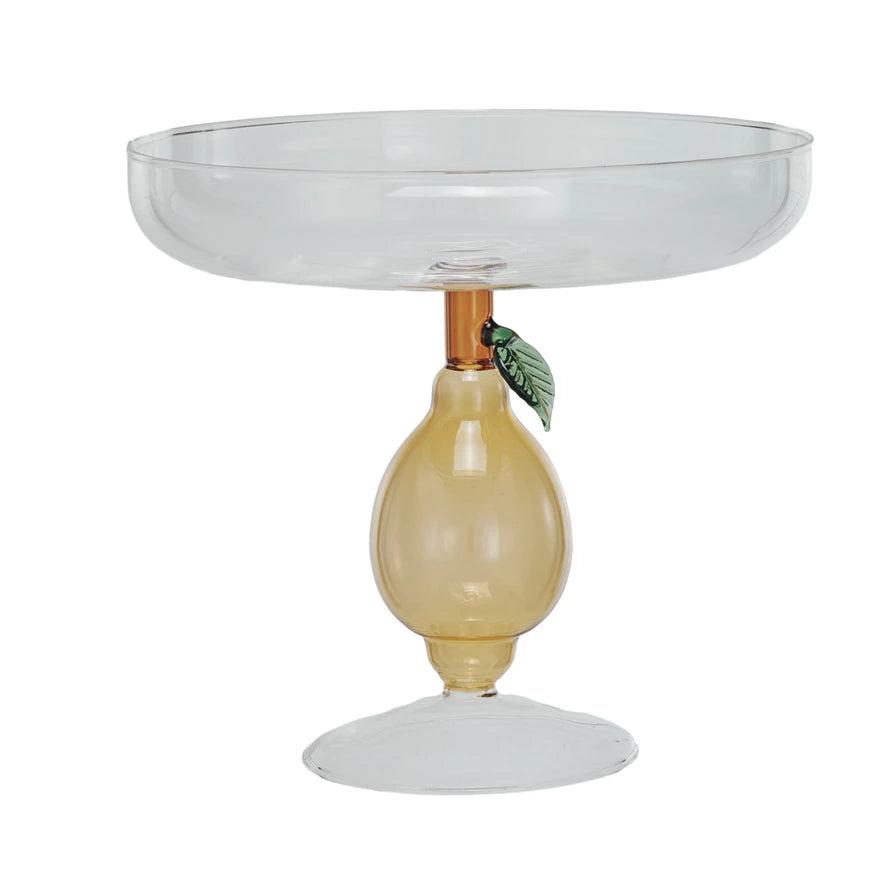 Citrus Glass Serving Pedestal