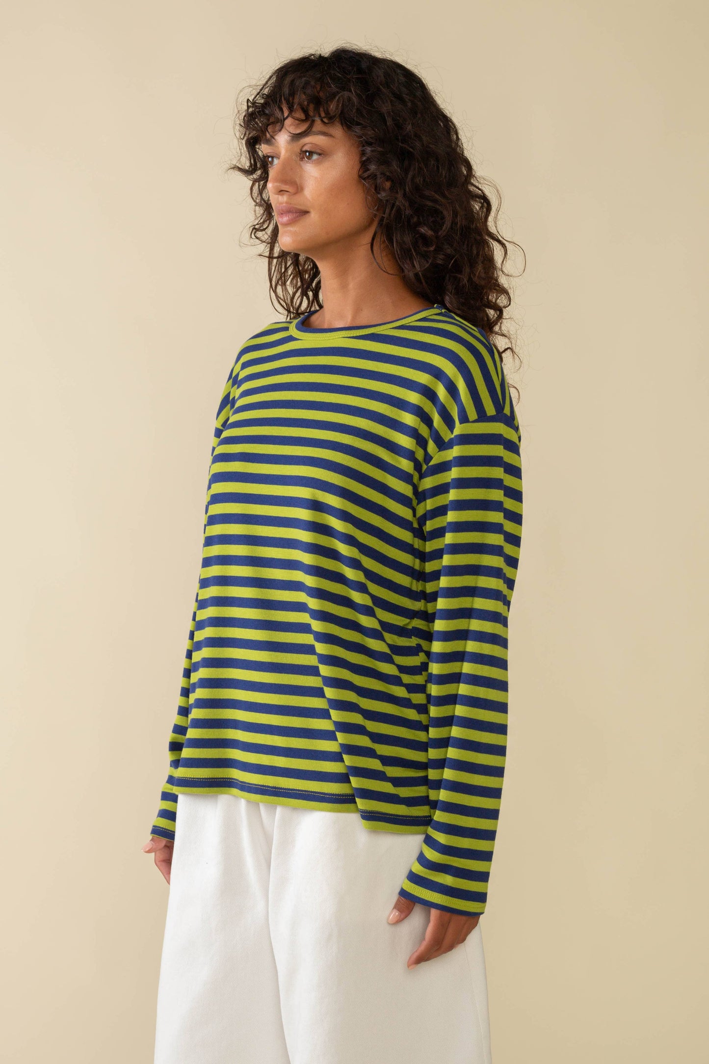 Culver Striped Rib Knit Long Sleeve Tee