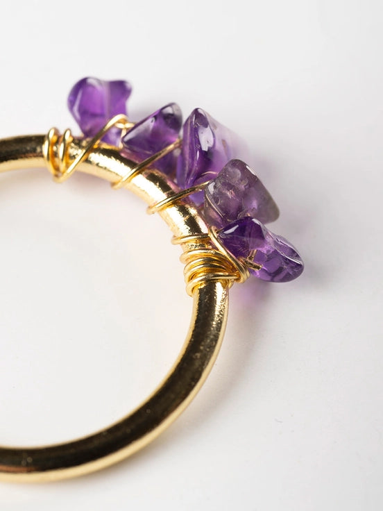 Tumbled Amethyst Adjustable Ring