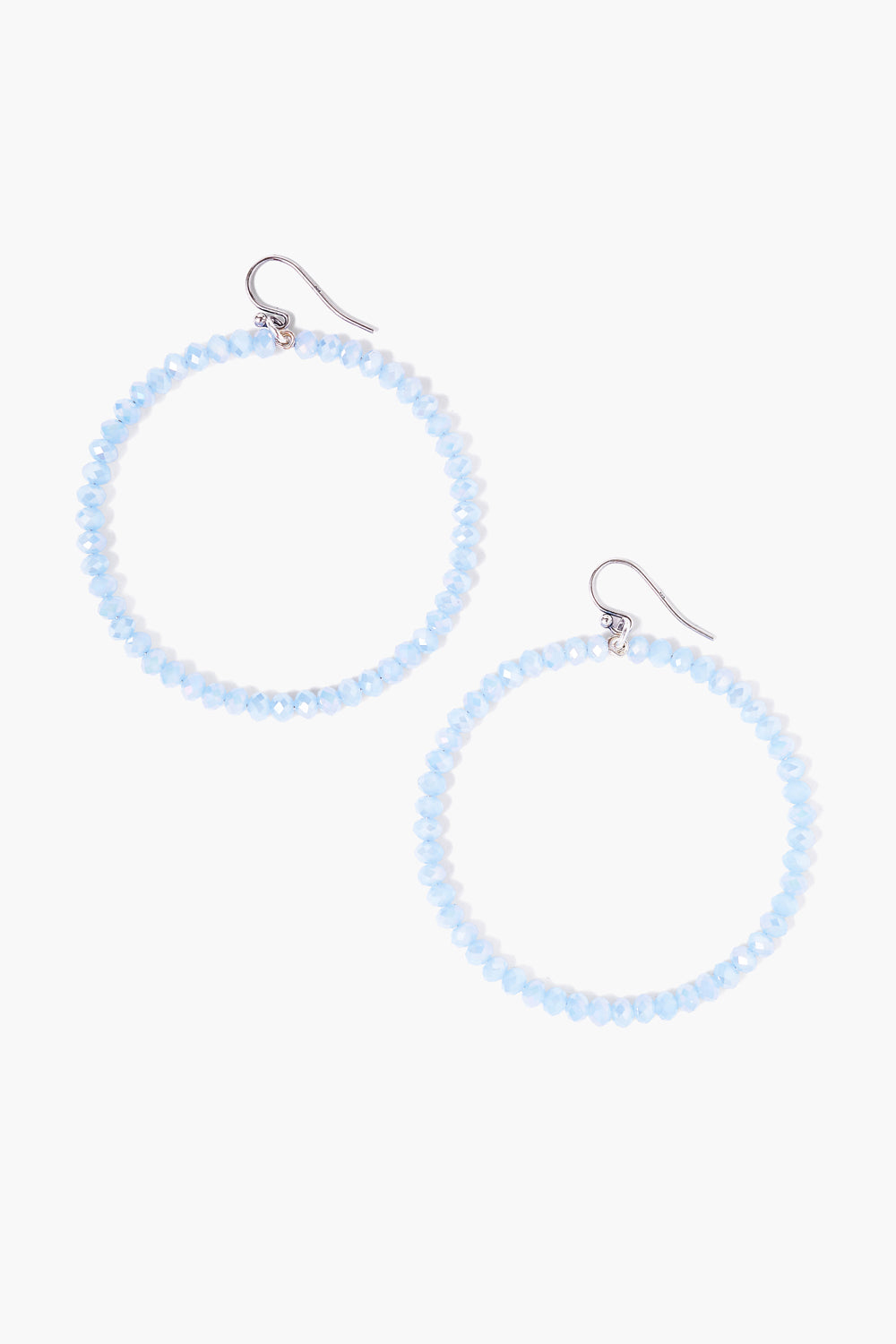 Seed Beaded Crystal Hoop Earrings