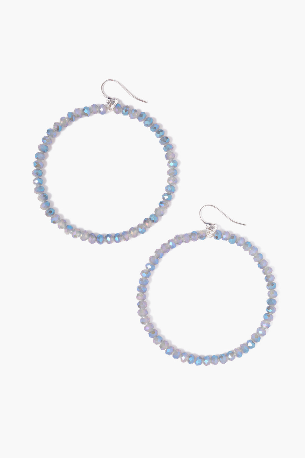 Seed Beaded Crystal Hoop Earrings