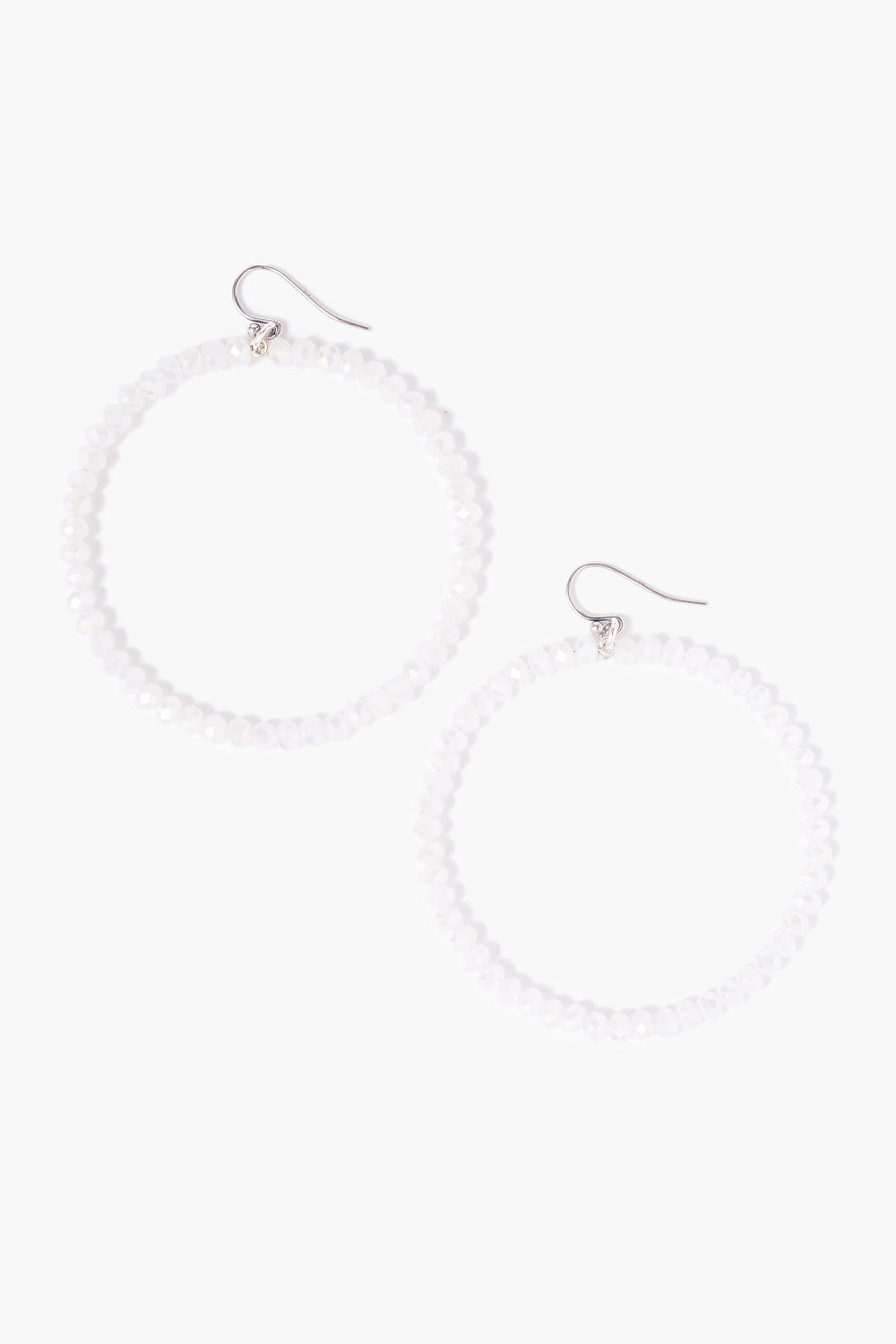 Seed Beaded Crystal Hoop Earrings