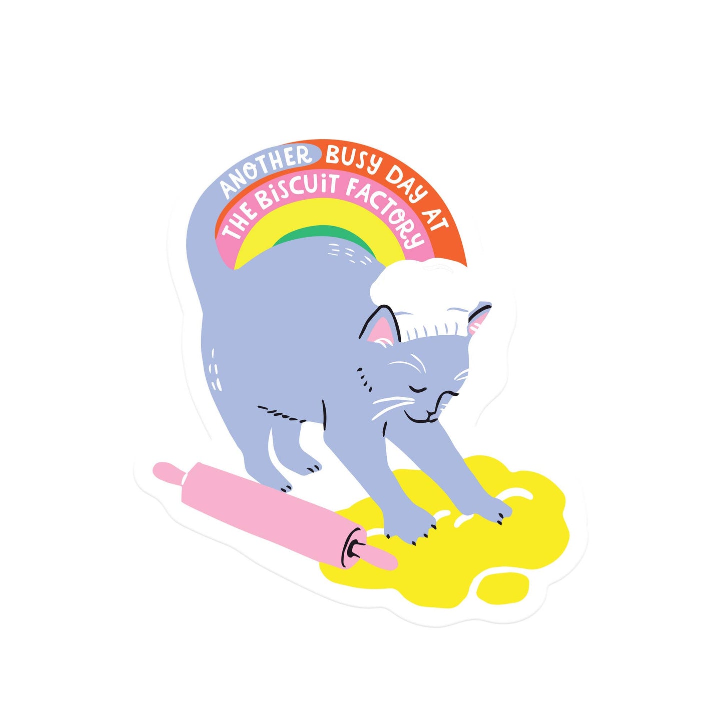 Biscuit Factory Kitty Clear Vinyl Sticker