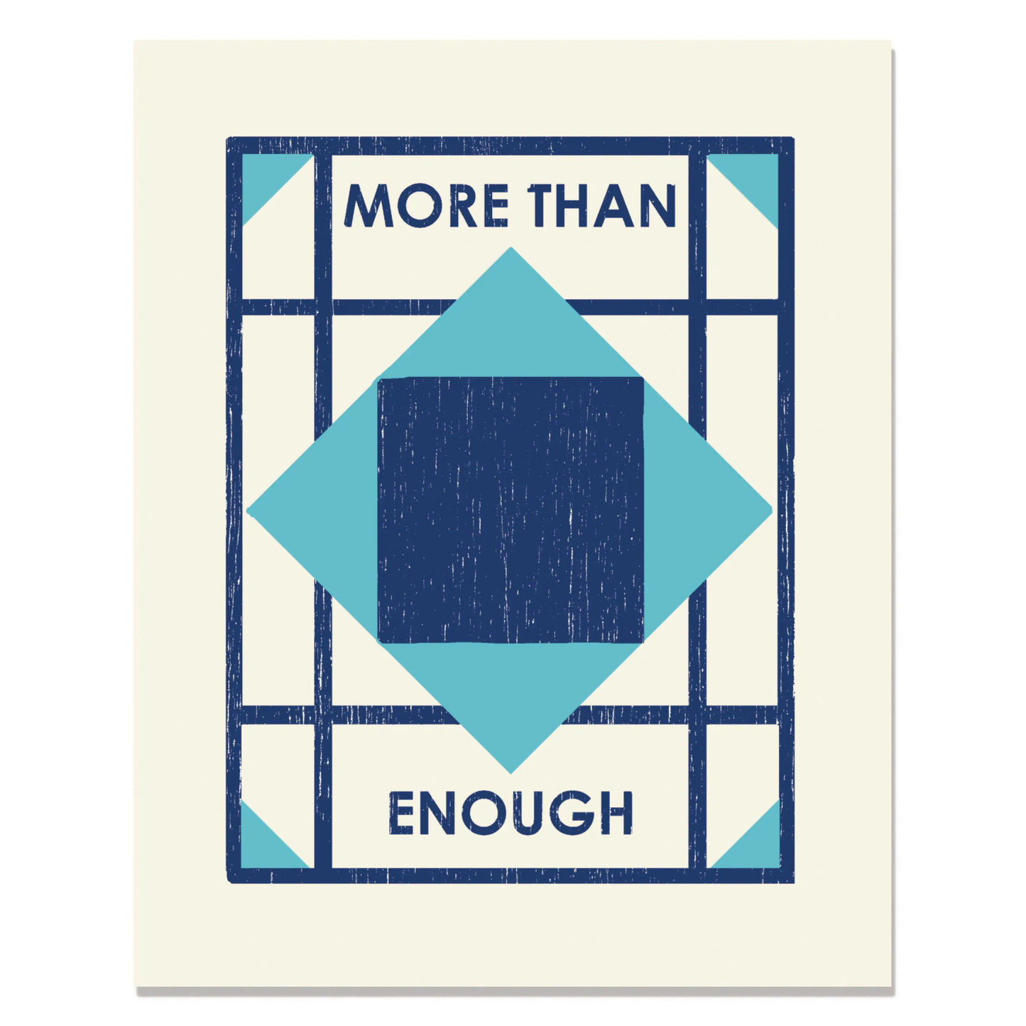 More Than Enough Woodblock Art Print 8x10"