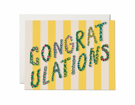 Yellow Stripes Congratulations Card