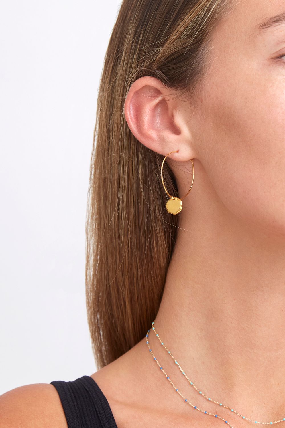 Coin Hoop Earrings