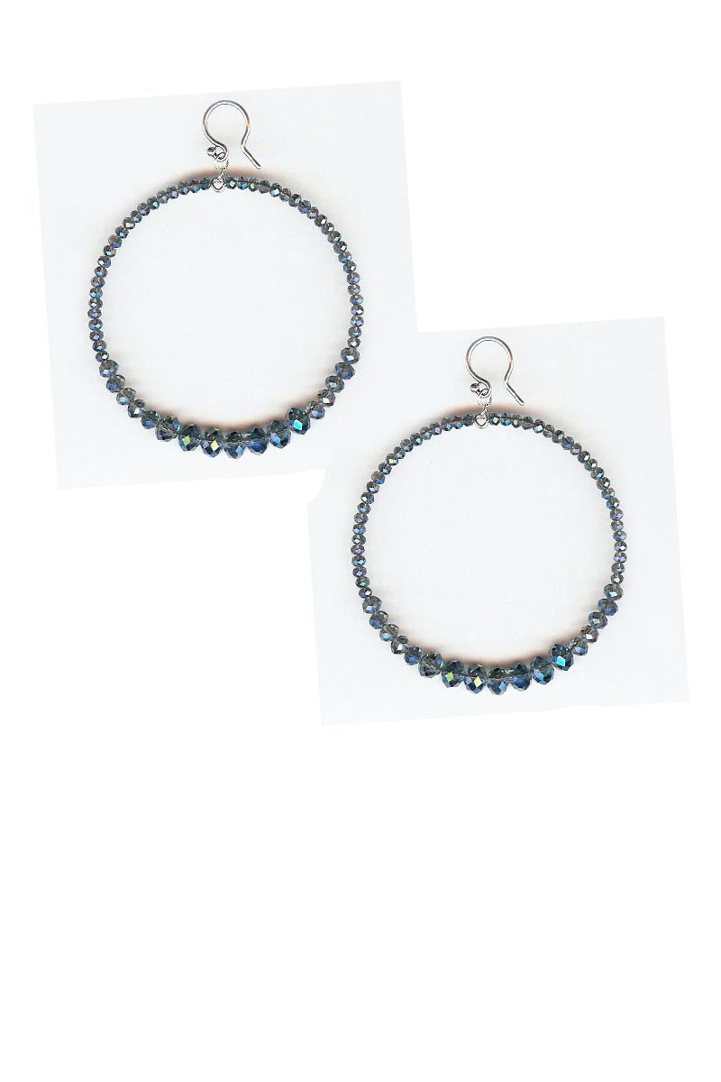 Allure Crystal Graduated Hoop Earrings