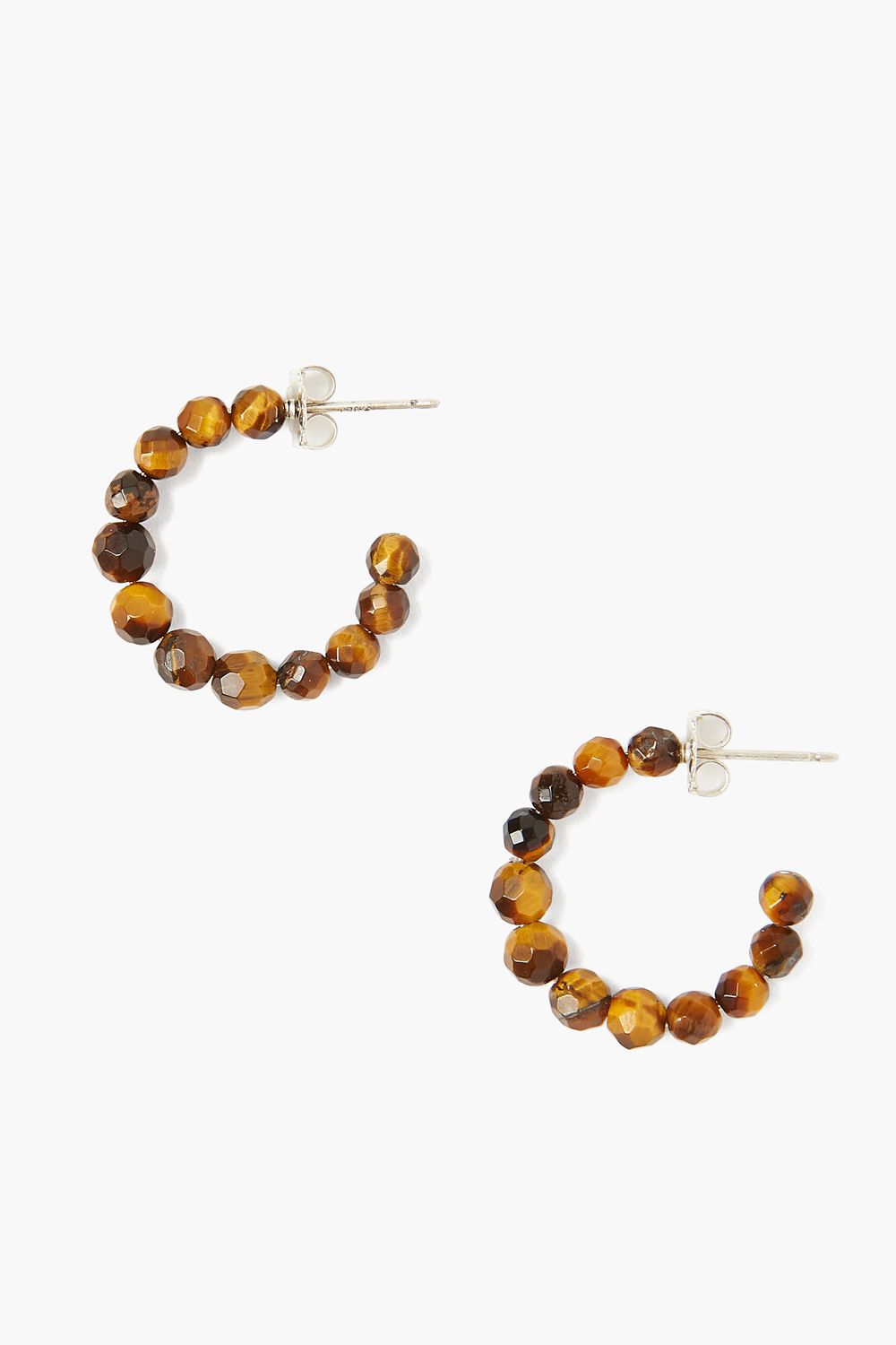 Semi-Precious Stone Graduated Hoop Earrings