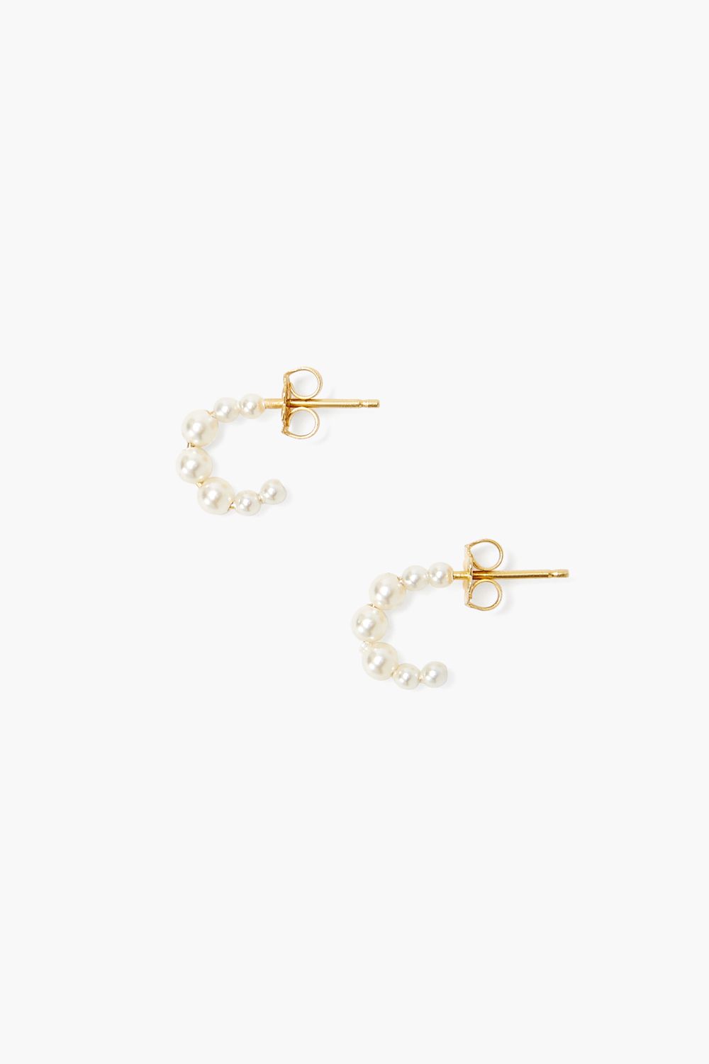 Pearl Crescent Hoop Earrings